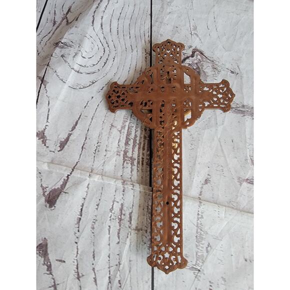 Vintage Plastic 8in Ornate Wall Crucifix Consolidated Molded Products USA - Picture 5 of 6